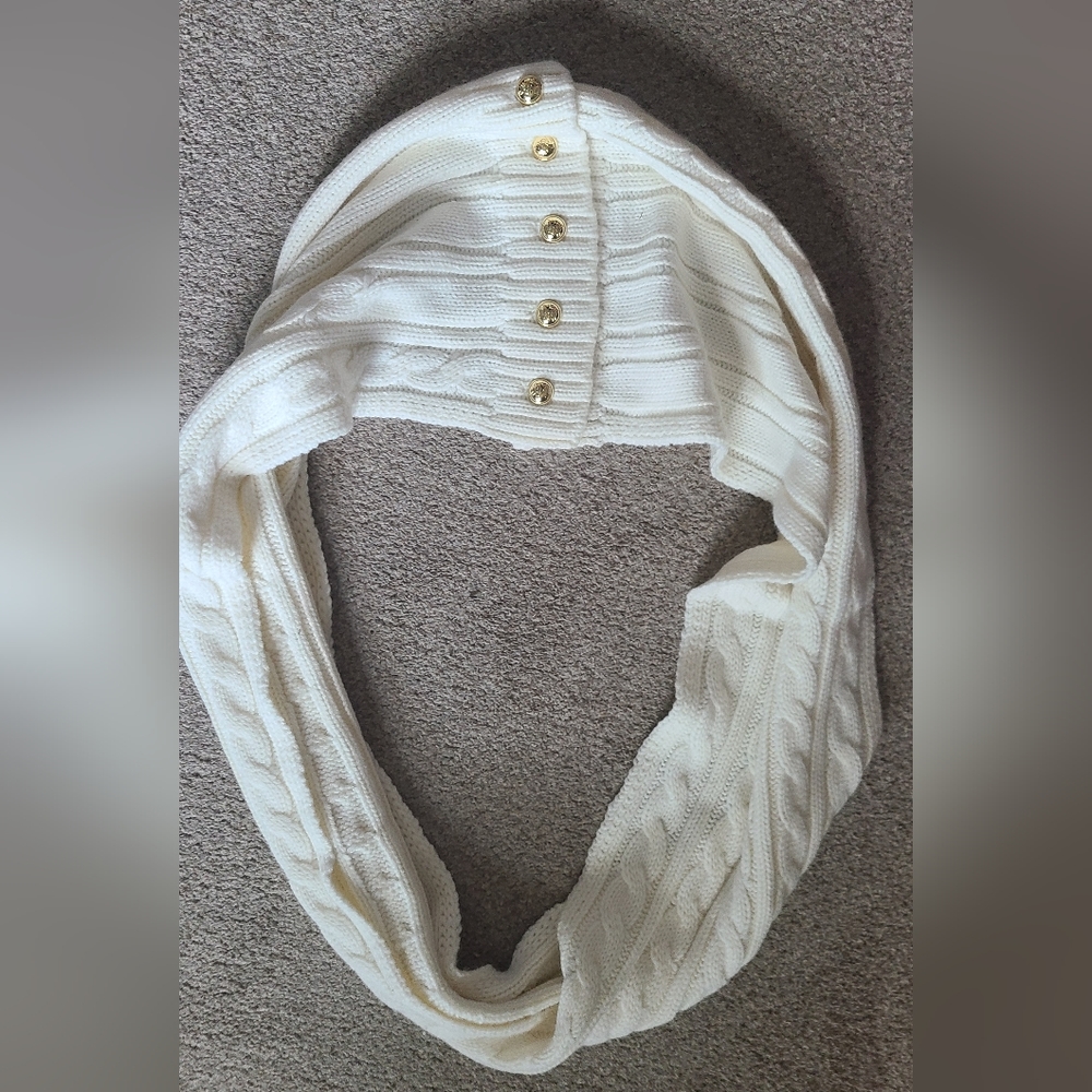 Michael Kors knit scarf cream white color